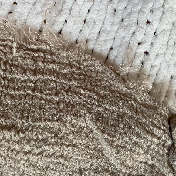 Kitz by Kit Willow Distressed Open Shoulder Tan Mini Dress - Size Small - Picture 4 of 4